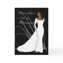 African American Will you be my bridesmaid black a Cards