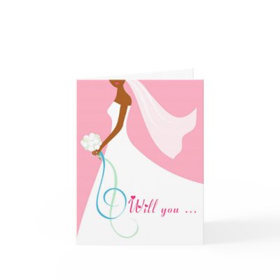 African American Will You be my Bridesmaid Card by SquirrelHugger