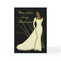 African American Will you be my bridesmaid Lemmon Card