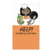 African American woman chef olive oil cooking card Business Card Template