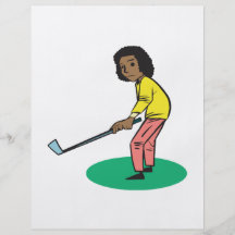 African American Woman Golfer Full Color Flyer
