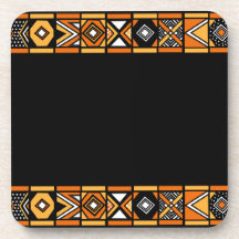 African art black coasters