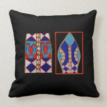African beaded effigy pillow