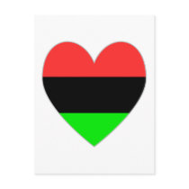 African Diaspora Flag Heart Valentine Post Card