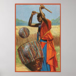 African drummer - soccer lovers gifts and apparel posters