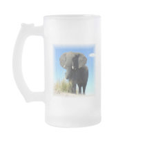 African Elephant Frosted Beer Mug