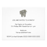 African Elephant. Personalized Invitation