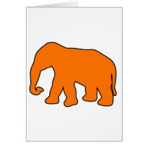 African Elephant Silhouette Ivory Tusks Dumbo Greeting Cards