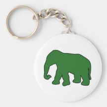 African Elephant Silhouette Ivory Tusks Dumbo Key Chain