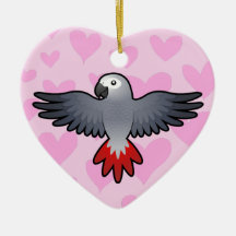 African Grey / Amazon / Parrot Love Christmas Tree Ornaments