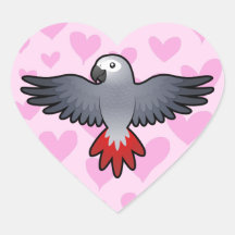 African Grey / Amazon / Parrot Love Stickers