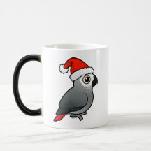 African Grey Santa Mugs