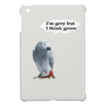 African Grey Thinks Green ipad mini cases