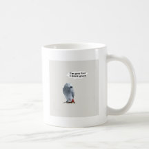 African Grey Thinks Green Mugs