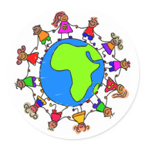 African Kids Round Sticker
