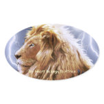 AFRICAN LION Big Five Cat Wildlife Heart Stickers