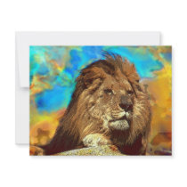 African-Lion-Digital Art Personalized Invite
