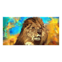 African-Lion-Digital Art Picture Card