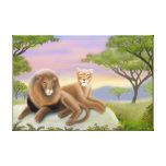 African Lions on the Savannah Wrapped Canvas Gallery Wrapped Canvas