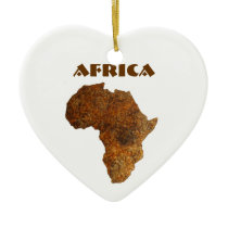 African Map Love Heart_Holiday Art Ornaments
