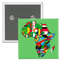 African Map of Africa flags country maps flag Pinback Buttons