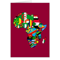 African Map of Africa flags within country maps Card