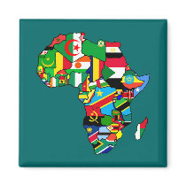 African Map of Africa flags within country maps Fridge Magnet
