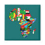 African Map of Africa flags within country maps Fridge Magnet
