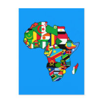 African Map of Africa flags within country maps Post Cards