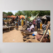 African Market in West Africa Poster