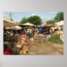 African Market in West Africa Poster