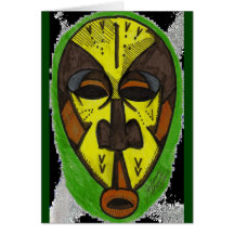 African Mask Greeting Cards