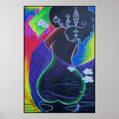 African Moon - Miami Tile Print by blackart