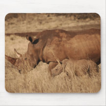 African Rhino mom and baby Mousepad