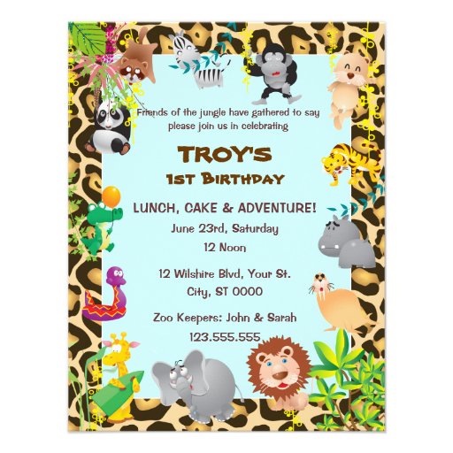 African Safari - First Birthday Party Invitation