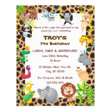 African Safari Kid's Birthday Party Invitation