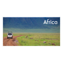 African safari photo card template