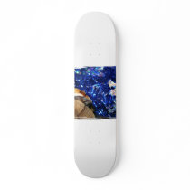 African Sideneck Turtle and Blue tinsel with star Skate Board Deck