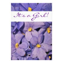 African Violets Baby Shower Invitation
