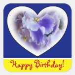 African Violets Happy Birthday Sticker