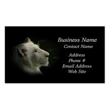 African White Lion Big Cat Wildlife Business Card