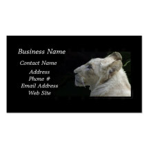 African White Lion Big Cat Wildlife Business Card
