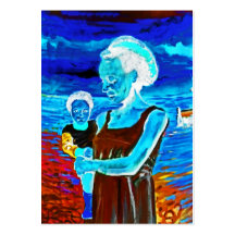 African Woman and Child, Surreal Business Card
