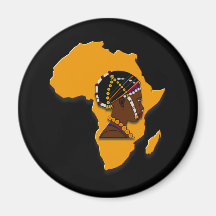 African Woman on the Continent Magnets