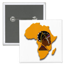 African Woman on the Continent Pins