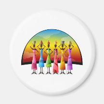 African Women With Vessels Magnets