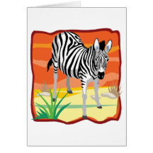 African Zebra Greeting Cards