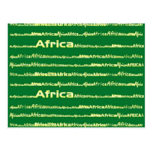 AfriMex Urbano Africa Text Green Postcard