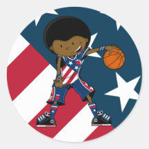 Afro Basketball Player Sticker