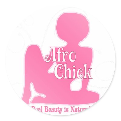 Afro Chick Pk Natural Beauty Round Sticker by CSGraphics